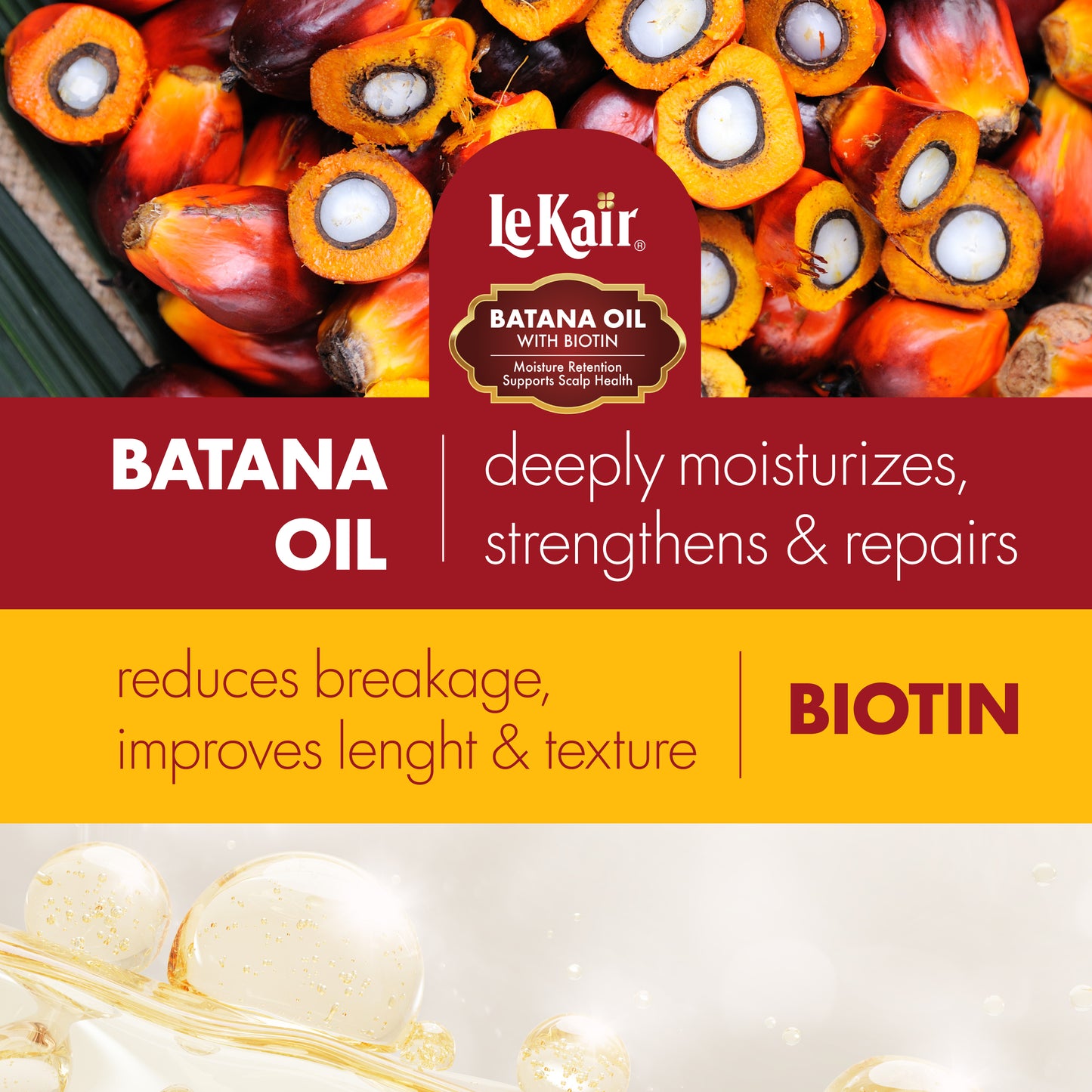LeKair Batana Oil with Biotin Dry Scalp & Hair Strengthening Conditioner